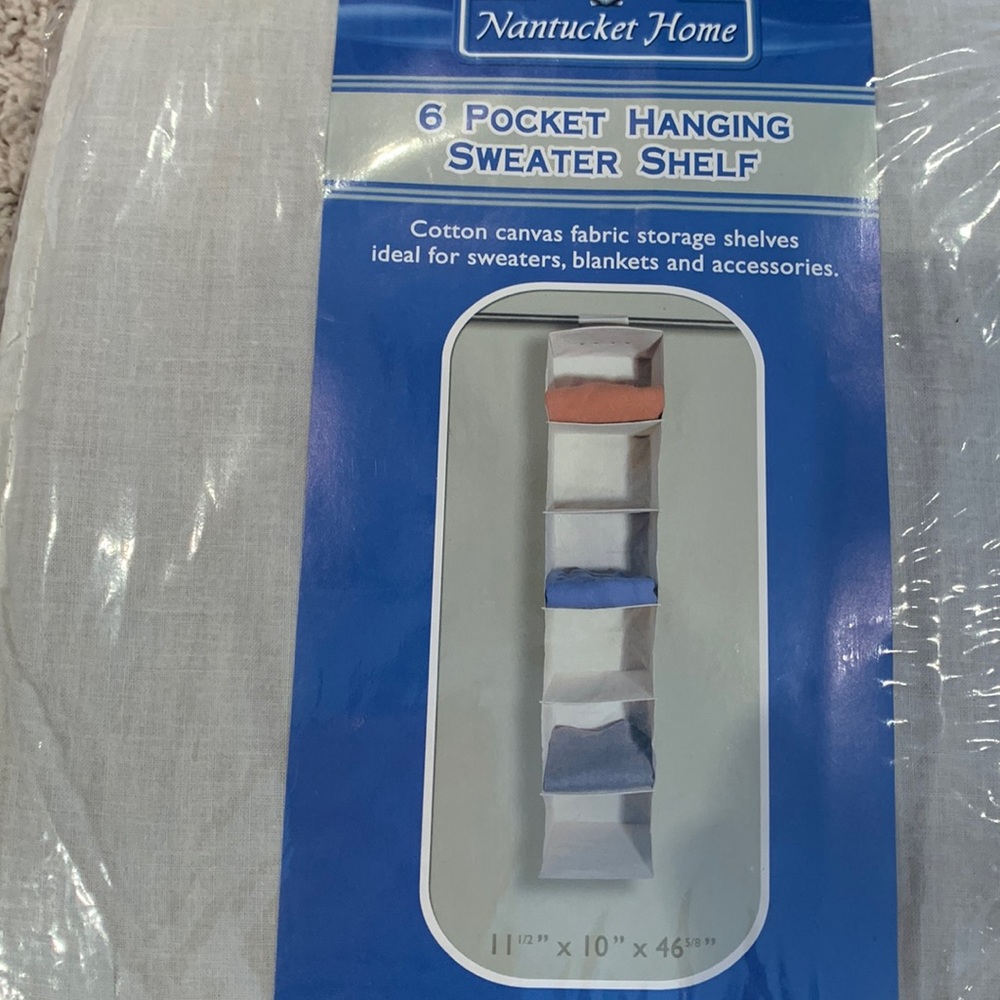 NEW 6 pocket hanging sweater shelf